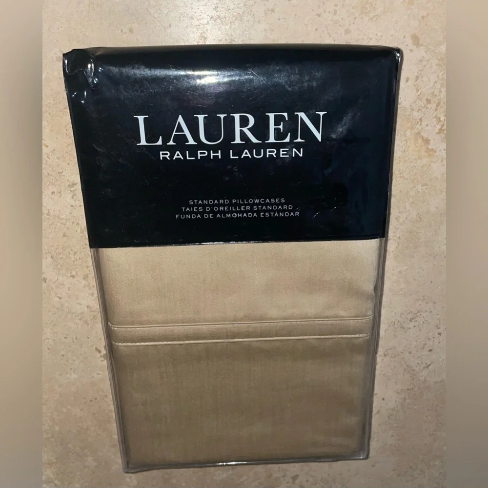 New! Lauren RalphLauren Spencer Sateen Queen Duvet+2 Pillowcases White/Wheat🤍